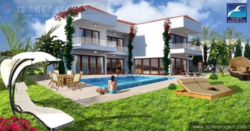Grote vrijstaande premium zeezicht villa met privé zwembad en garage in Bodrum