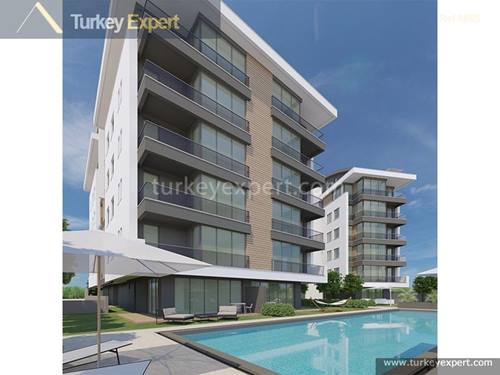 Appartement te koop in Antalya, op een site met een zwembad - goede verhuurmogelijkheden