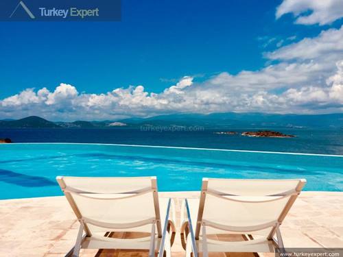 Sea view apartments on waterfront resort in Bodrum Adabuku, payment plan available