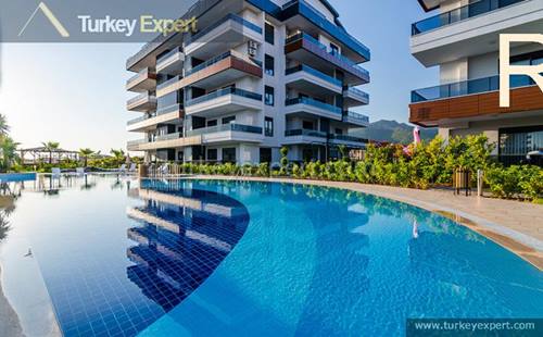 Apartments for sale near Alanya center, on a complex with many facilities
