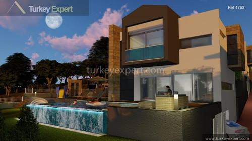 Detached sea view villas with pool and garage in Kusadasi Davutlar