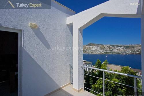 Detached villa with garden and panoramic sea views for sale in Bodrum