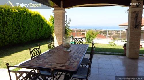 High profile detached villa with sea views, garden and garage for sale in Kusadasi