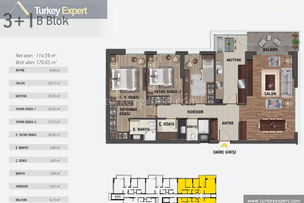 Deluxe residential properties for sale in Istanbul Atakent 4