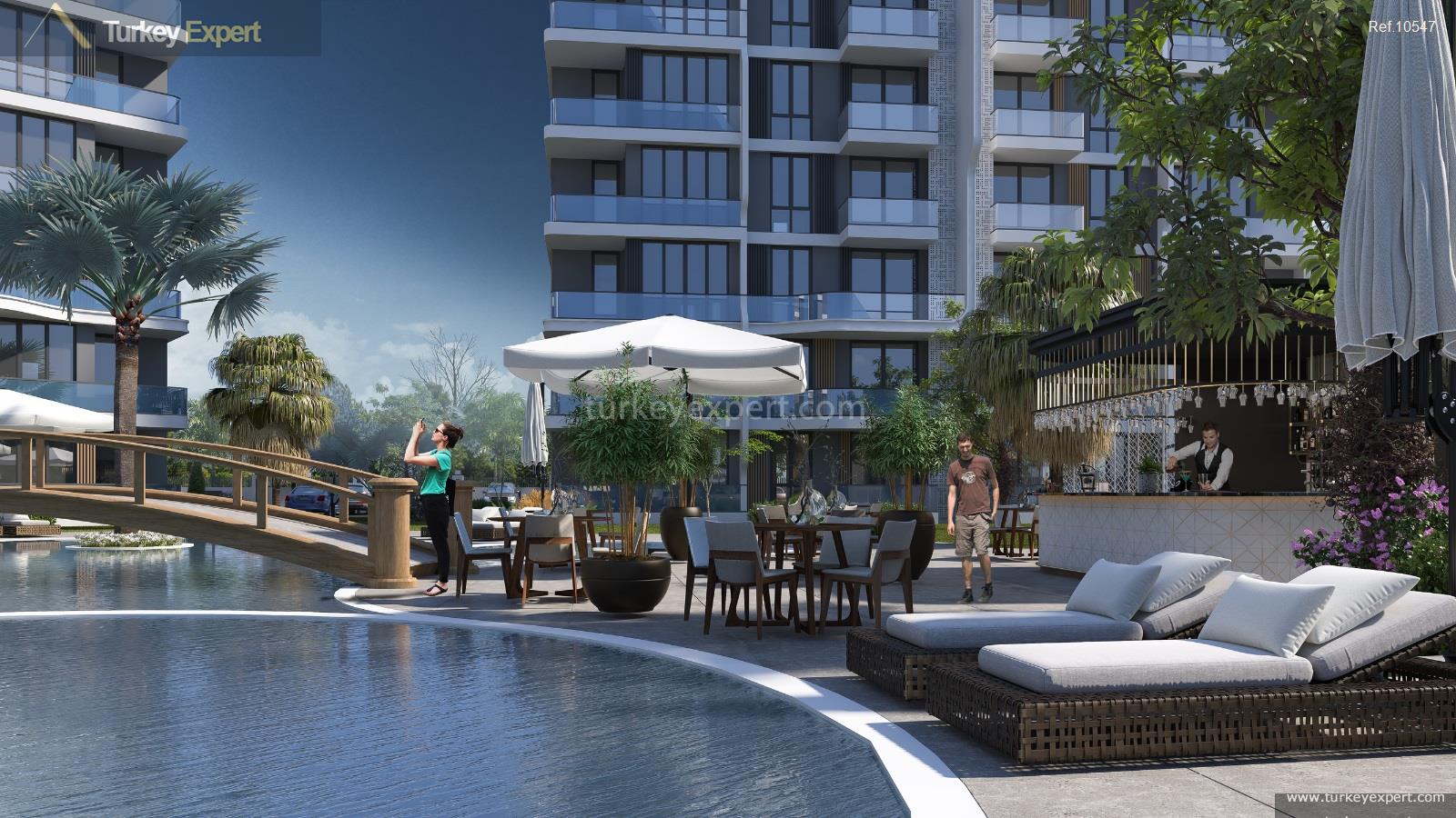 New apartments for sale in Antalya with pool, social facilities, and installment plans 2