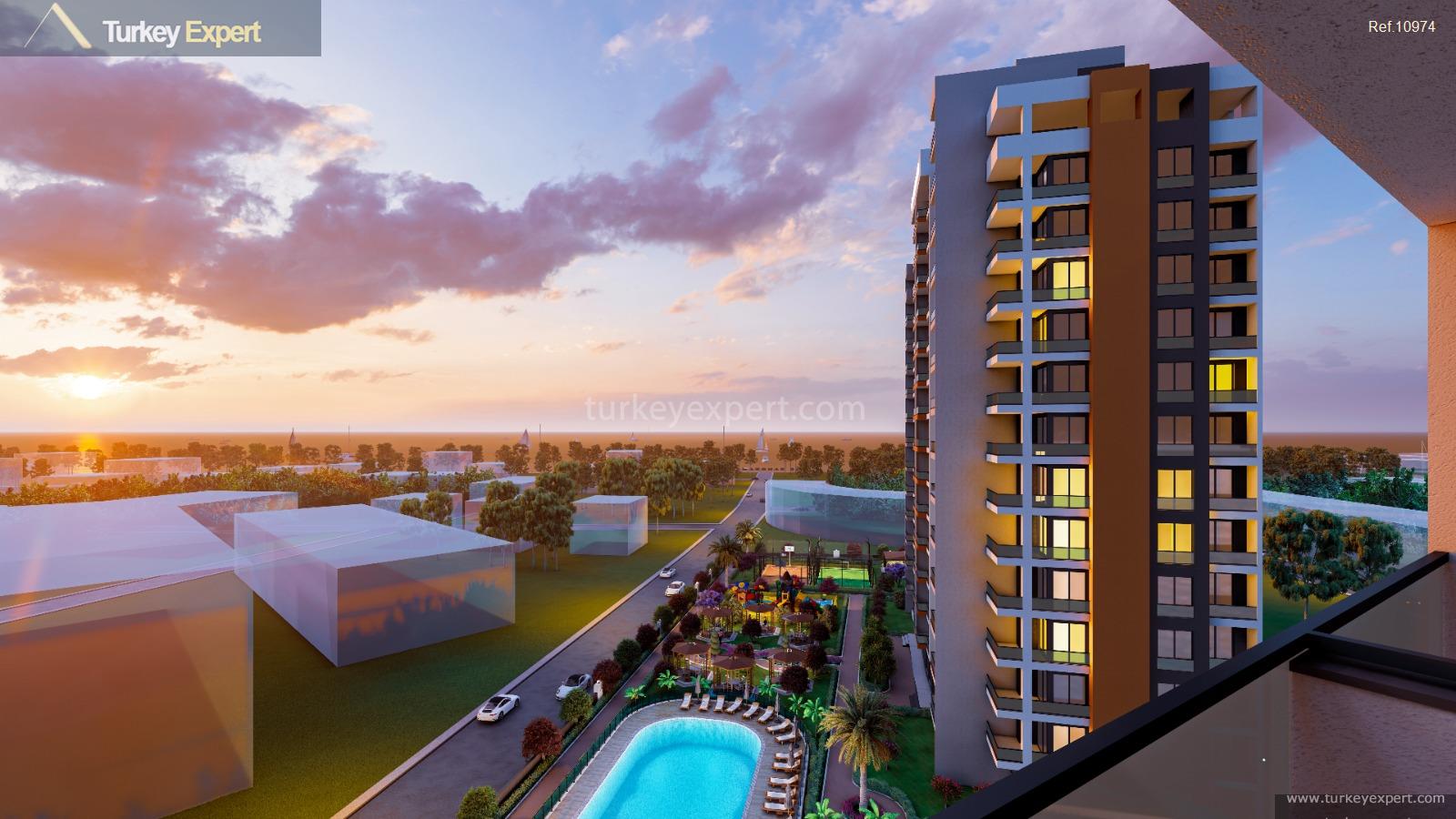 New Mersin apartments in a complex near the sea with views 1