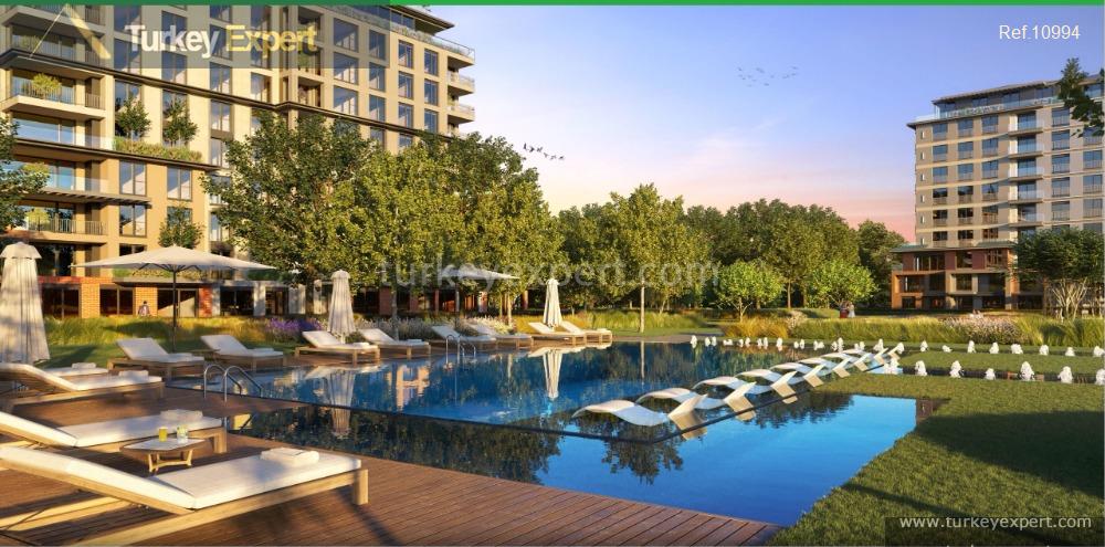 Недвижимость в престижном районе Левент в Стамбуле в большом комплексе с зеленым ландшафтом и удобствами 1