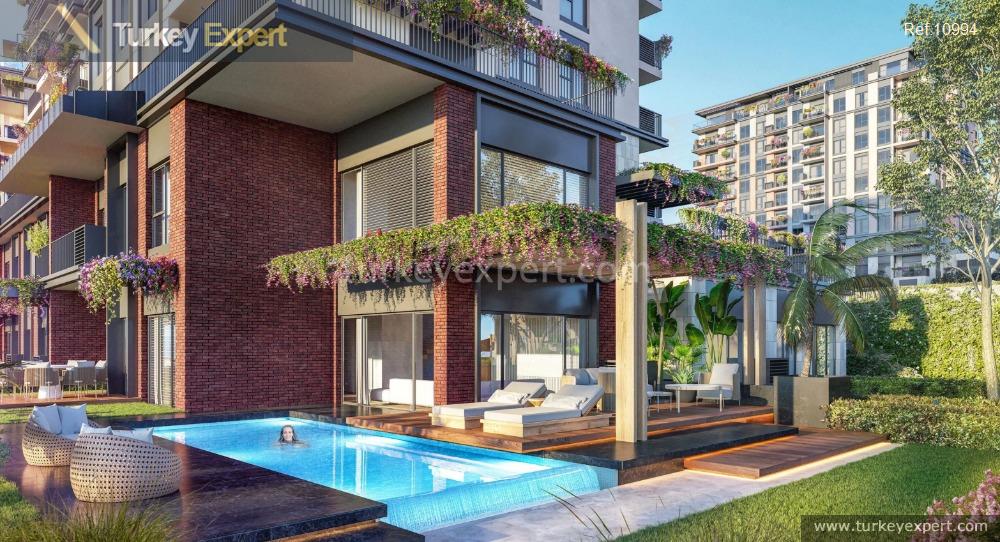 Недвижимость в престижном районе Левент в Стамбуле в большом комплексе с зеленым ландшафтом и удобствами 2