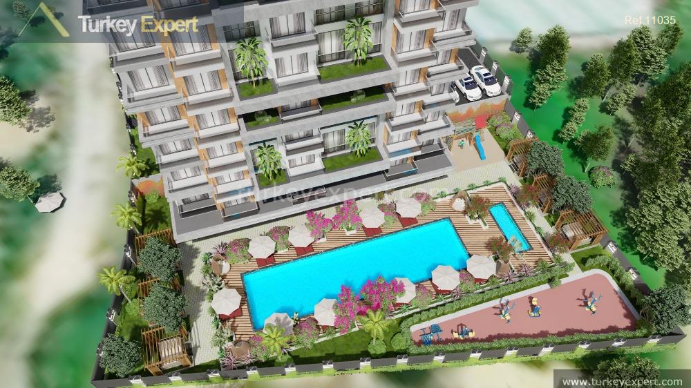 Alanya properties in a complex with social facilities for sale in Avsallar 1