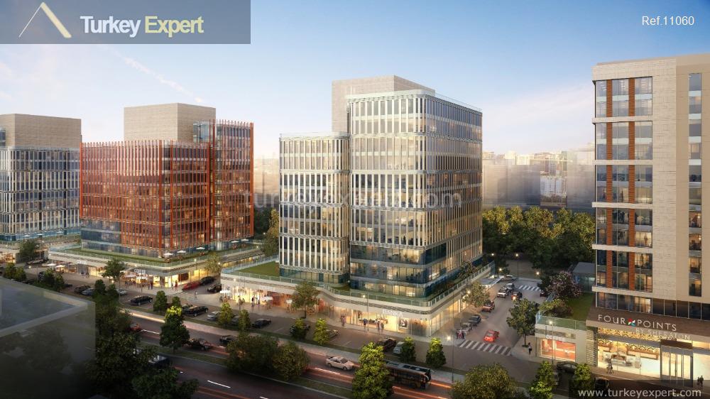 Apartments and offices for sale in Istanbul Kagithane in a large complex, including shops and a hotel 0