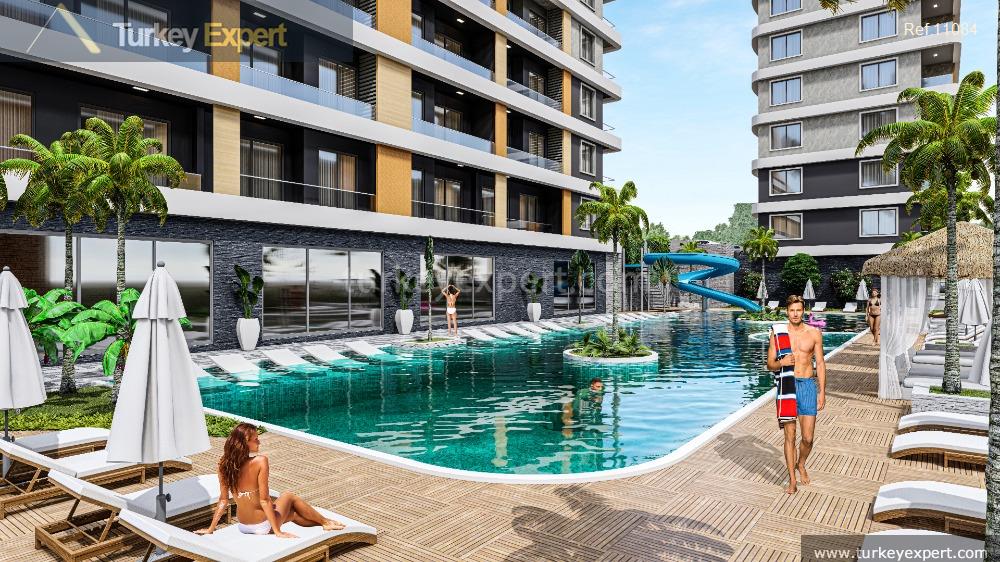 Holiday apartments in Alanya Avsalar with communal indoor and outdoor swimming pools 0