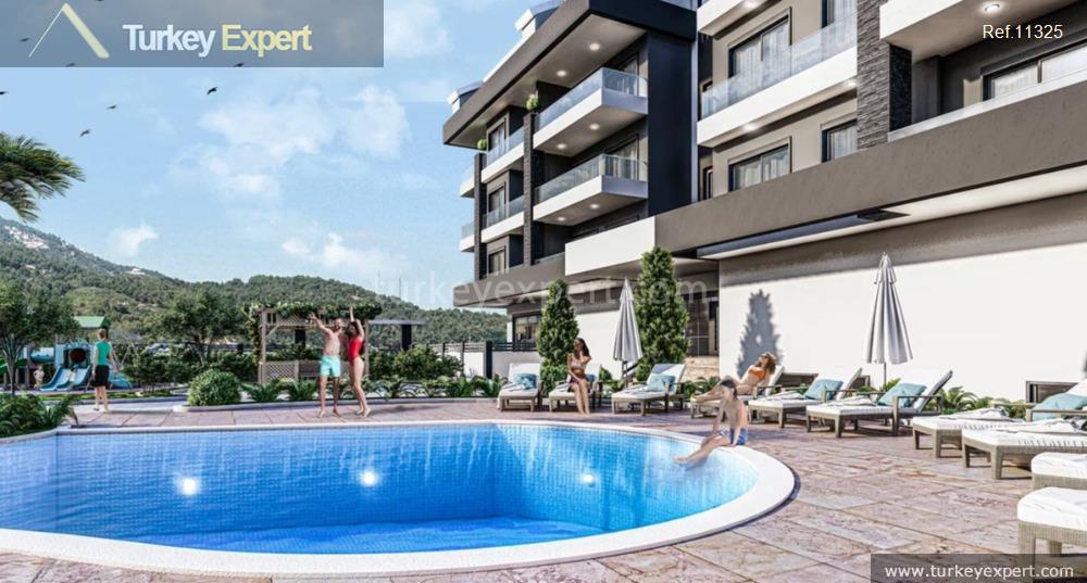 Apartments for sale in Alanya Oba, surrounded by green, near the city 0