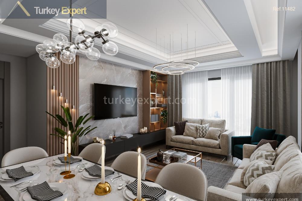 خرید آپارتمان در یک مجتمع در Kucukcekmece استانبول، دارای گیت ورودی و نزدیک به وسایل نقلیه عمومی 1
