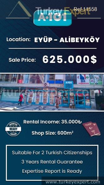1600 m2 shop for sale in istanbul eyup with a
