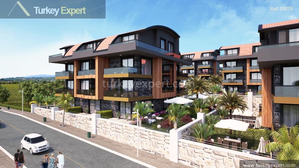 3lowrise apartments for sale in alanya with social facilities