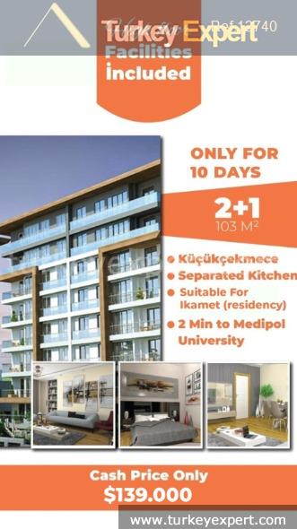 101apartment for sale in istanbul kucukcekmece in a complex with4