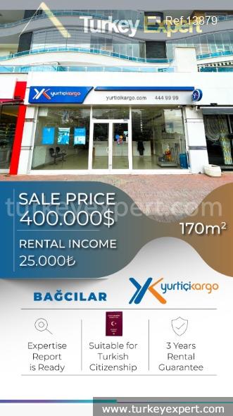 1170 m2 shop for sale in istanbul bagcilar tenanted by