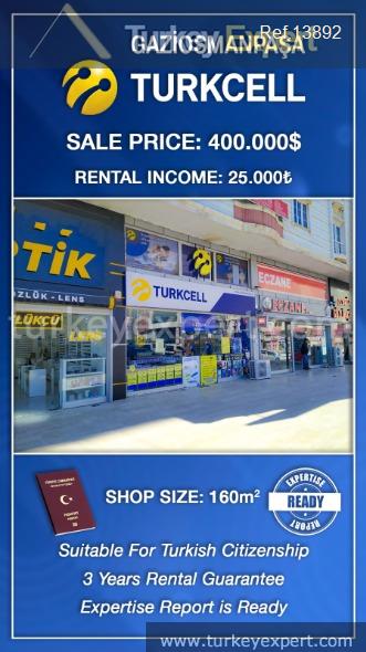 1commercial shop for sale in istanbul gaziosmanpasa with a 3year