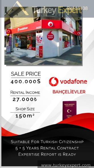 011commercial shop in istanbul bahcelievler with a rental income guarantee