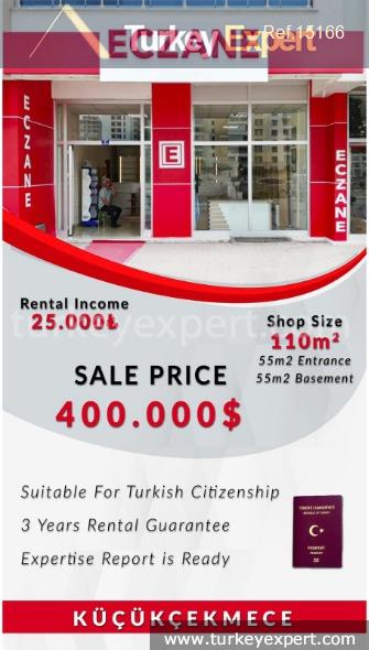 01pharmacy for sale in istanbul kucukcekmece suitable for turkish citizenship
