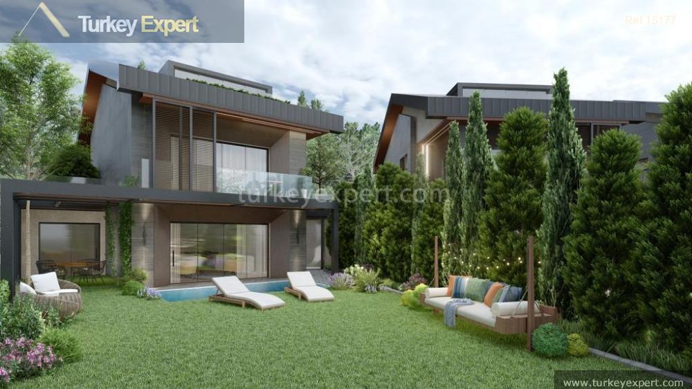 Contemporary villas for sale in Sariyer Zekeriyakoy with private pools near the forest 1