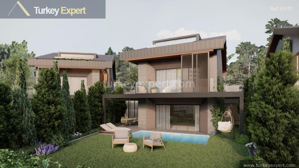 1051contemporary villas in istanbul zekeriyakoy with private pools and lush