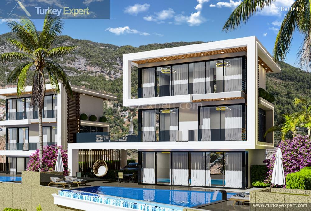 101modern designer villas with swimming pools for sale in alanya