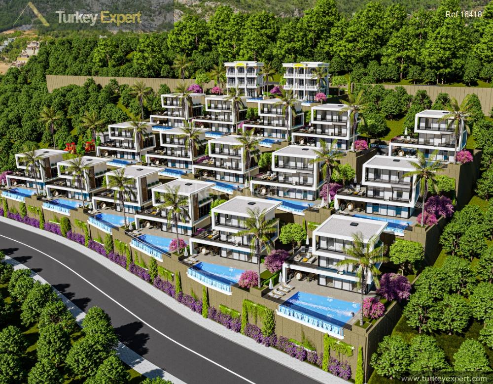 102modern designer villas with swimming pools for sale in alanya