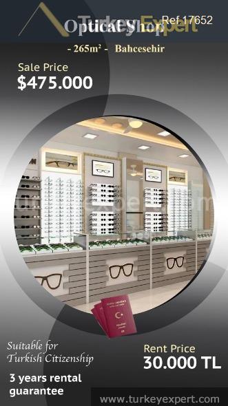 011111an optical store for sale in bahcesehir with turkish citizenship