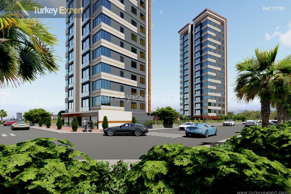 Contemporary apartments with a swimming pool in Mersin Mezitli 1