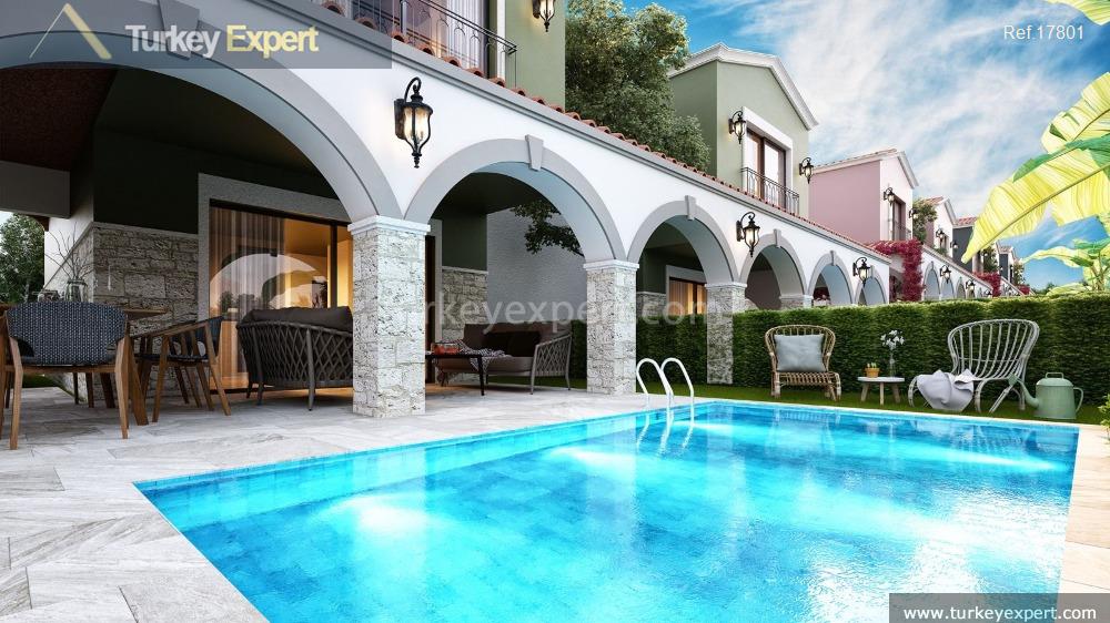 New, traditional-style villas with garden, parking, and private pool in Guzelcamli Kusadasi 0