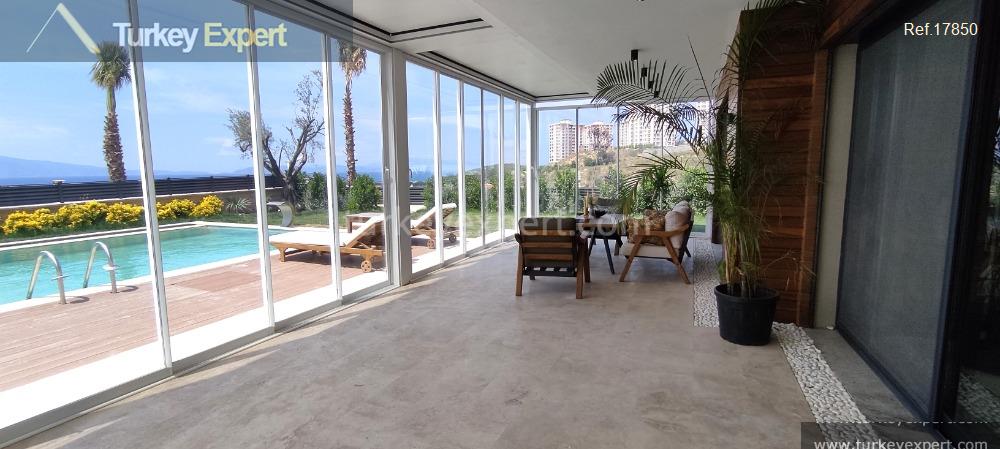High-end villas with large gardens, private pools, and sea views in Kusadasi 1