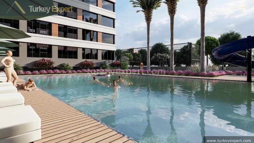 104holiday apartments with social infrastructure in mersin near the beach