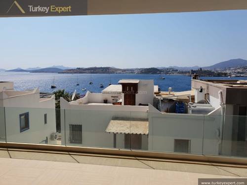 New build spacious duplex apartment for sale in Bodrum center with sea view