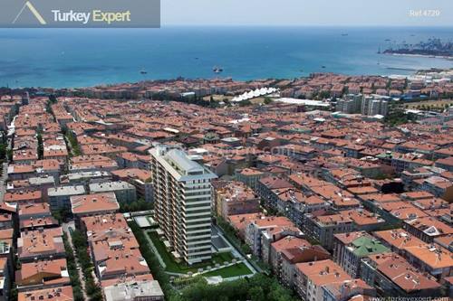 Istanbul apartments with large terraces on a new complex with pool and facilities