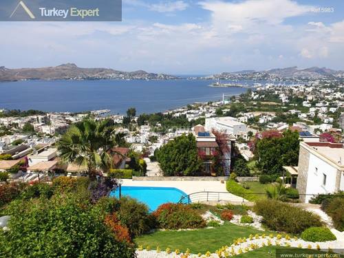 Garden apartment with panoramic sea and marina views in Bodrum Yalikavak