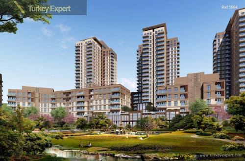 Flats of all sizes for sale in the upcoming Bahcesehir area, close to the new airport