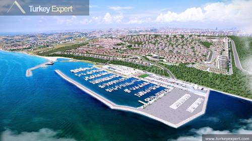 Sea-view apartments with a reserved yacht marina, excellent summer house investment in Istanbul