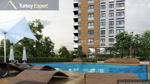 New residential development with swimming pool and sunset terrace in Izmir Karsiyaka