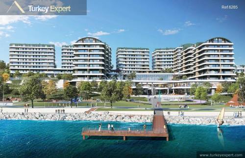 Waterfront penthouses for sale in Istanbul Buyukcekmece with open sea views