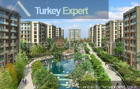 Apartments for sale in Beylikduzu surrounded by greenery