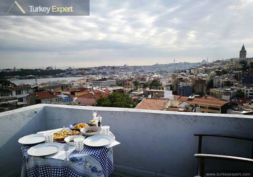 Apartment for sale in Istanbul's historic Beyoglu Cihangir neighborhood with views towards the Galata tower
