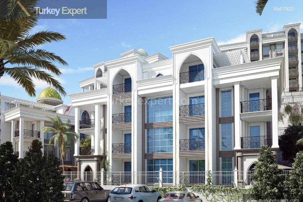 Alanya's impressive apartments for sale with Ottoman concept in Kargicak 1