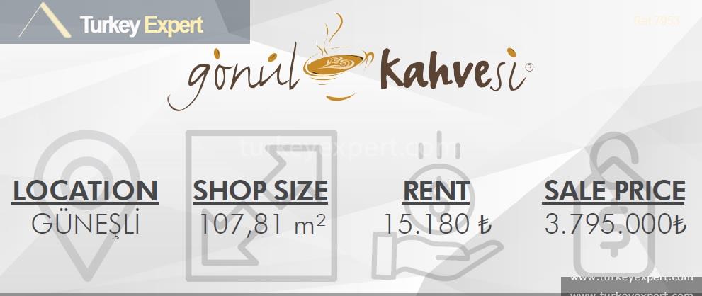 Popular Turkish cafe for sale in Istanbul called Gonul Kahvesi
