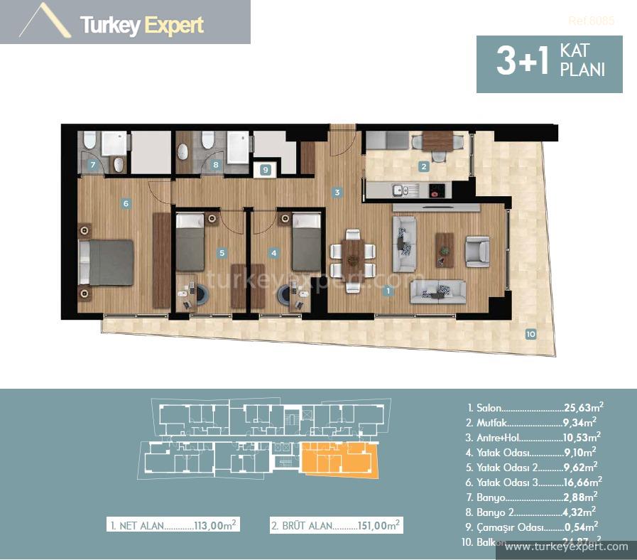 luxury apartments for sale in izmir central location with facilities20