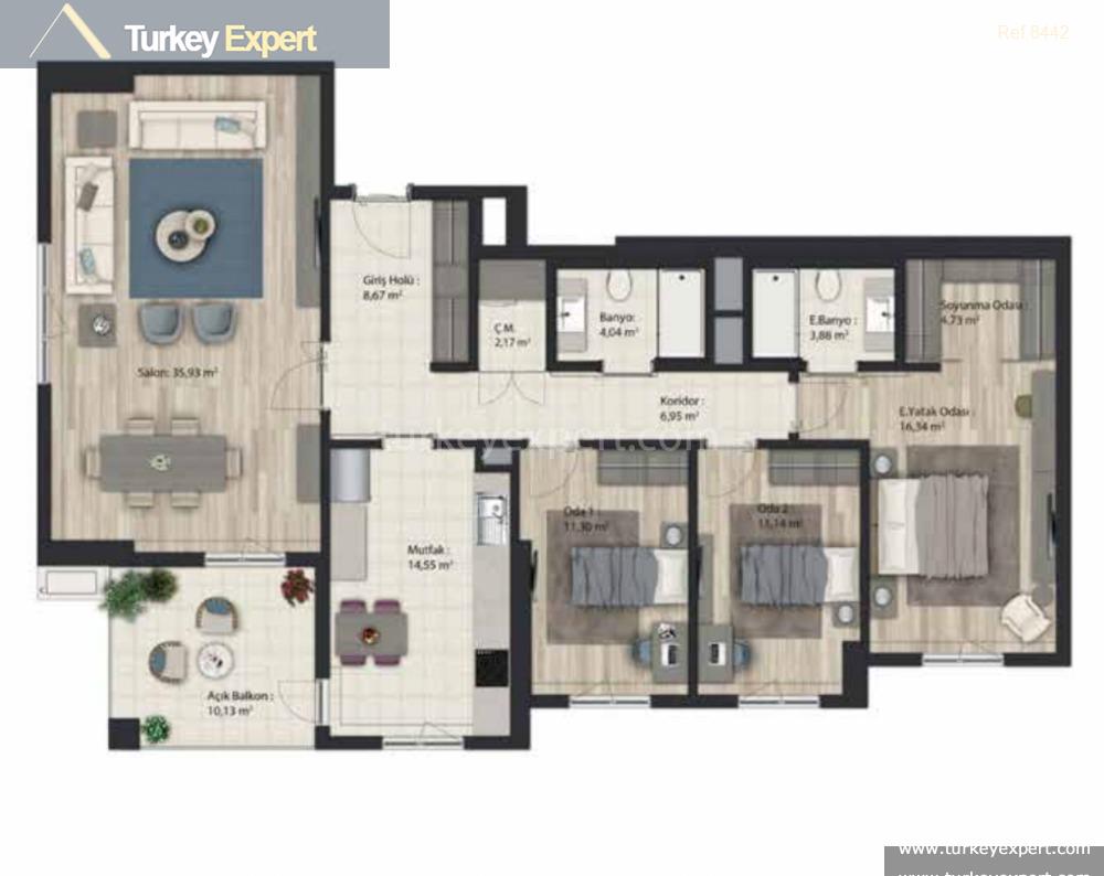 _fp_luxurious apartments sale in basaksehir istanbul in a complex with24