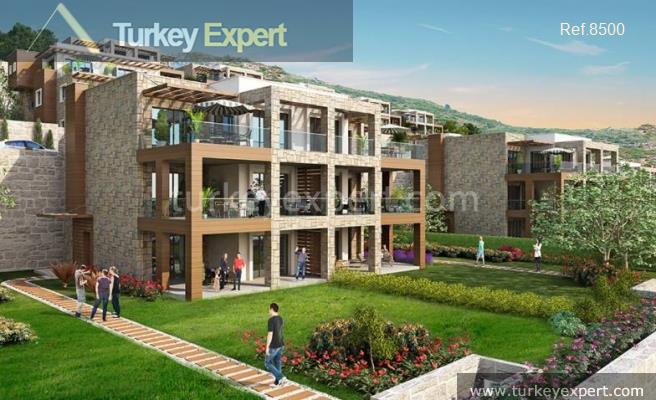 bodrum apartments with private beach pool and garden2