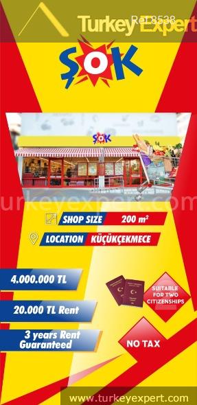 commercial shop for sale in kucukcekmece istanbul tenanted by sok1